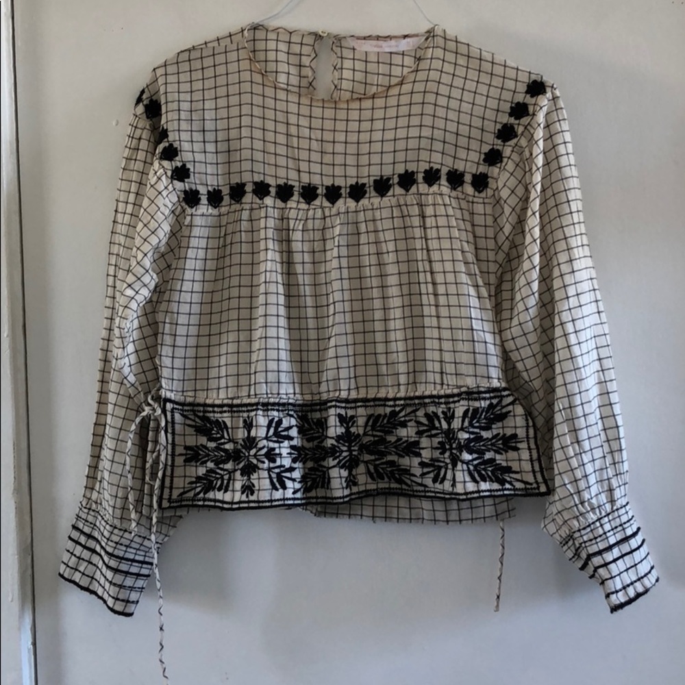Zara embroidered top